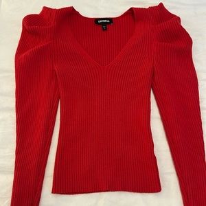 Red v neck sweater